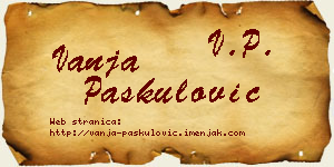 Vanja Paskulović vizit kartica